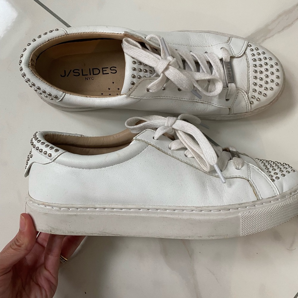 J Slide Sneakers with Studs